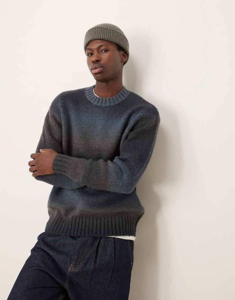 Selected Homme - Strickpullover mit blau-schwarzem Farbverlauf-Bunt von Selected