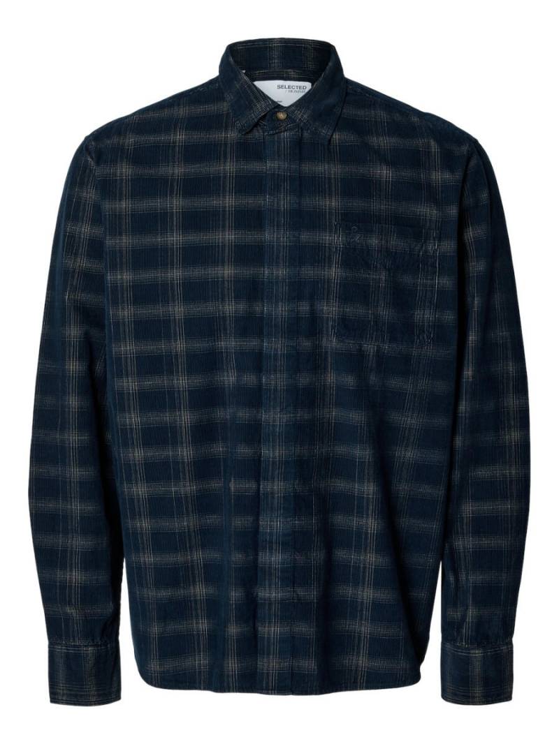 Selected - Karohemd - Slhrelax-Cord blau - Gr. - L von Selected