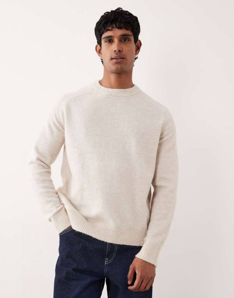Selected - Kastiger Pullover aus Alpaka-Mix in Creme-Weiß von Selected