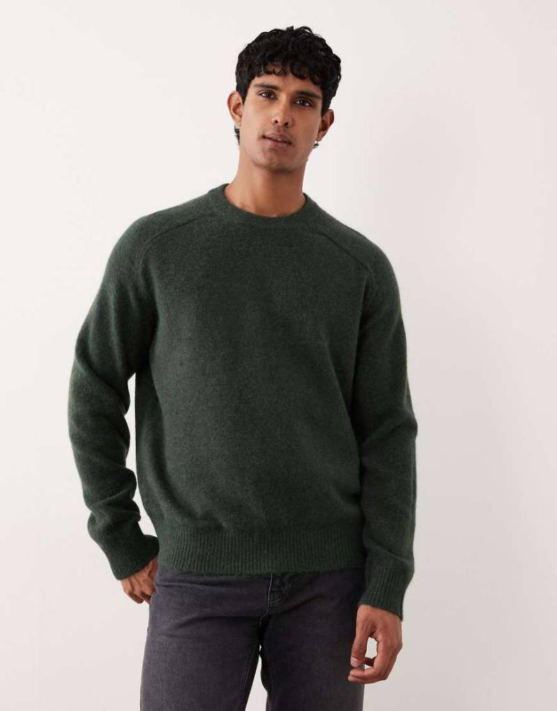 Selected - Kastiger Pullover aus Alpaka-Mix in Grün von Selected