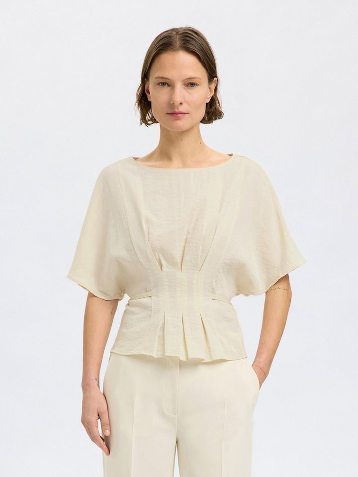 Selected Kurzarmbluse SLFMatilda (1-tlg) Falten von Selected