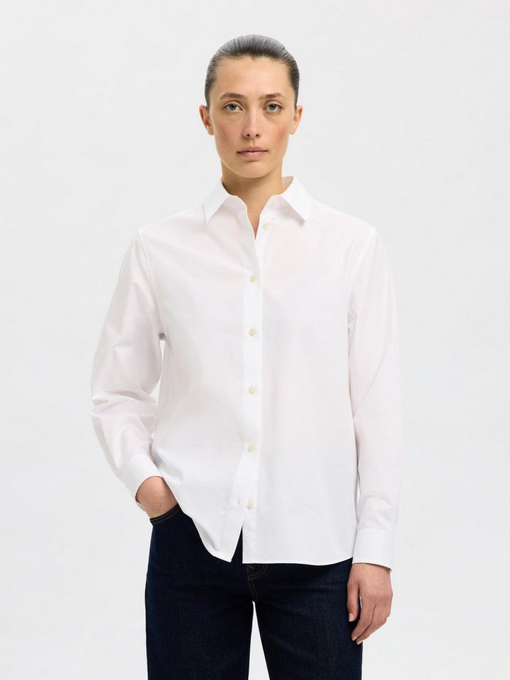 Selected Langarmbluse SLFESTER (1-tlg) Falten von Selected