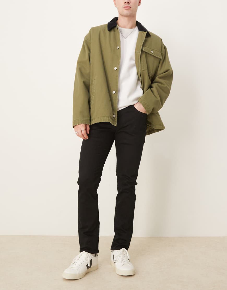 Selected - Leon - Schmale Jeans in Schwarz von Selected