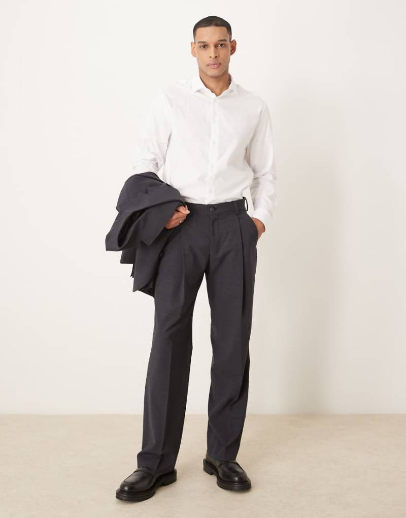Selected - Otto - Hose aus Wollmix in dunkelgrau meliert mit lockerem Schnitt von Selected