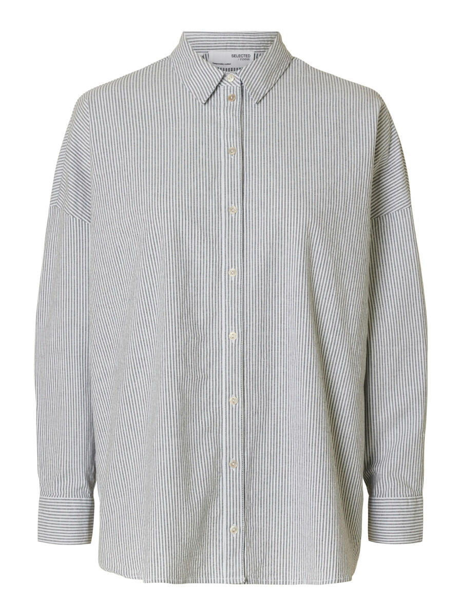 Selected - Oversized Hemd blau/grau - Gr. - 38 von Selected