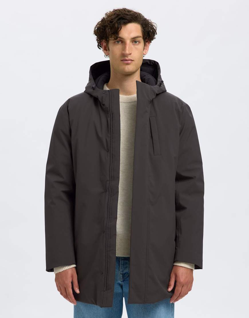 Selected - Parka-Mantel in Sky Captain-Grau von Selected