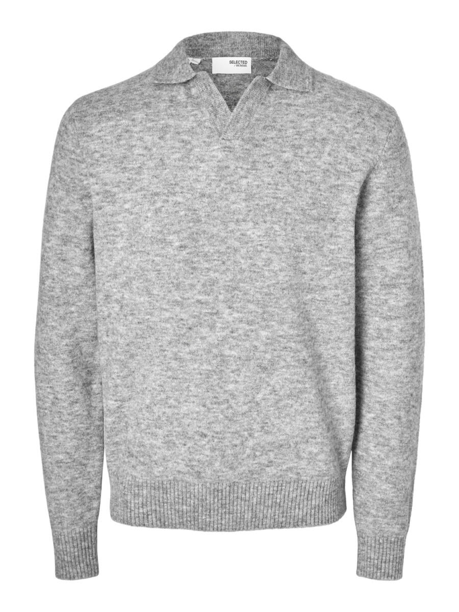 Selected - Polo Pullover - Slhrai grau - Gr. - M von Selected
