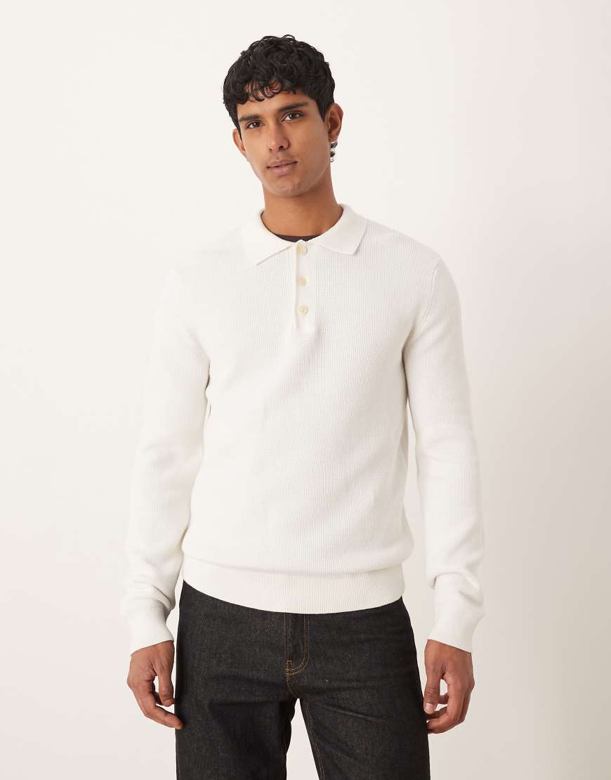 Selected - Polo-Strickpullover in Cremeweiß von Selected