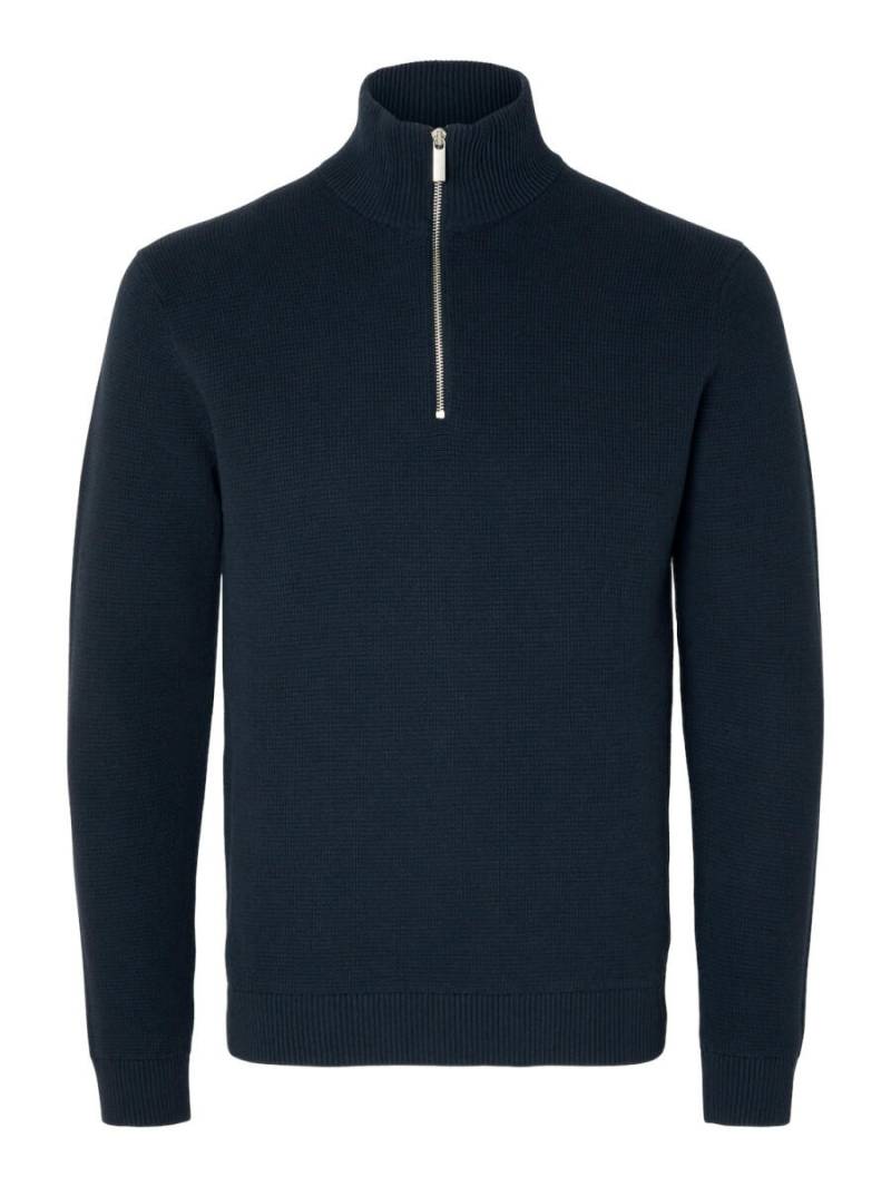 Selected - Pullover mit Reißverschluss blau - Gr. - L von Selected