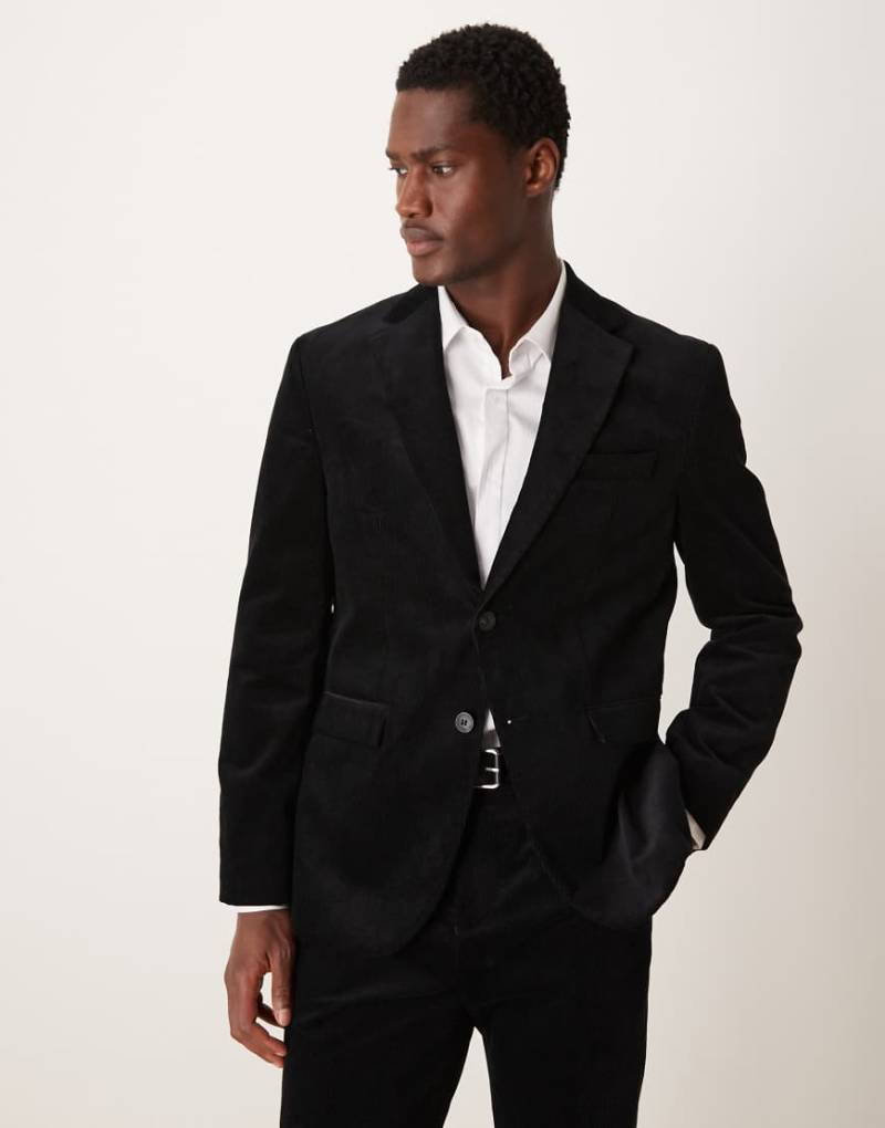 Selected - Regular-Fit-Blazer aus Cord in Schwarz von Selected