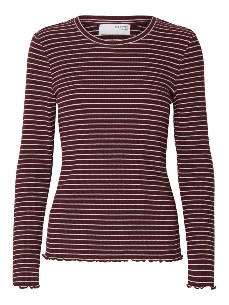 Selected - Ringelshirt - Slfanna violet - Gr. - L von Selected