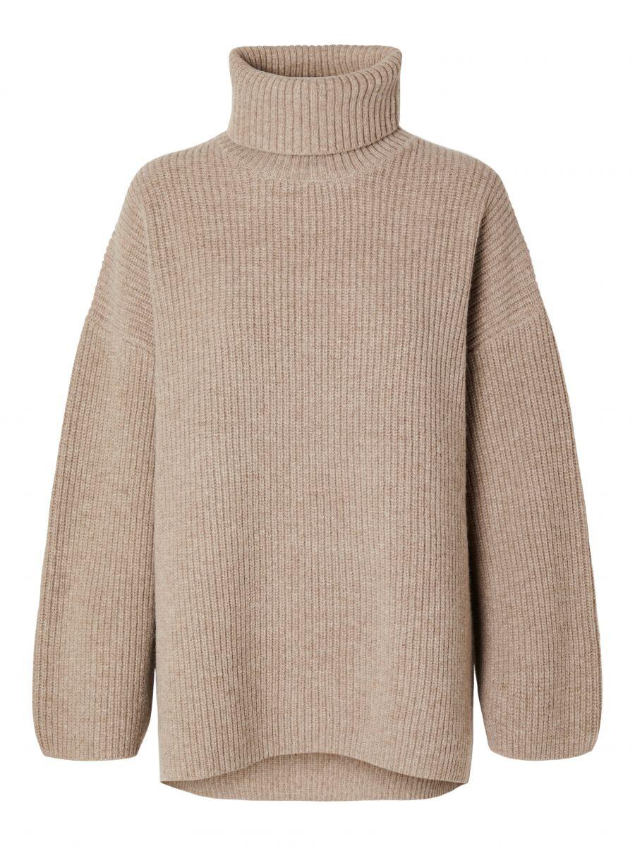 Selected - Rollkragenpullover braun - Gr. - M von Selected