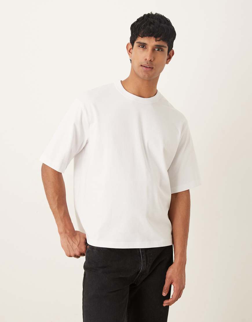 Selected - Schweres Oversize-T-Shirt aus 100% Baumwolle in Weiß von Selected