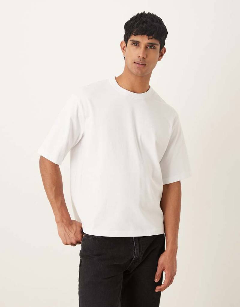 Selected - Schweres Oversize-T-Shirt aus 100% Baumwolle in Weiß von Selected