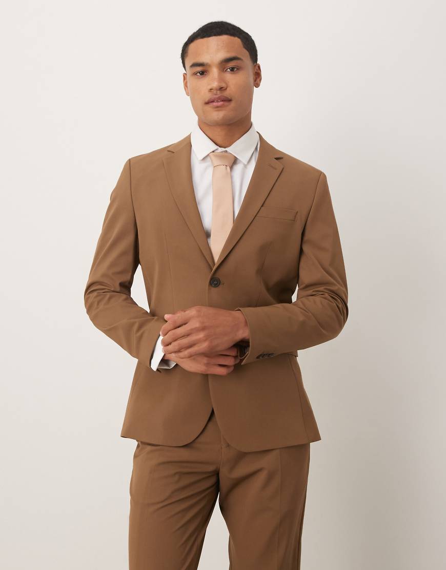 Selected - Slim-Fit-Blazer in Hellbraun von Selected
