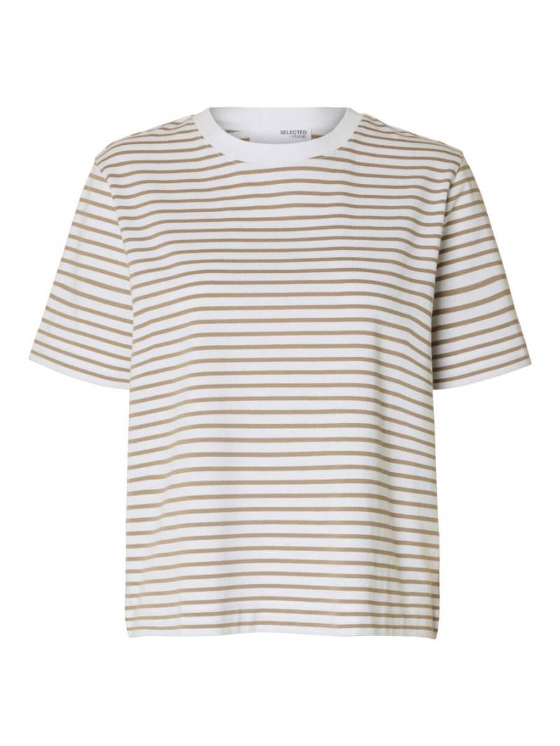 Selected - Streifenshirt beige/weiß - Gr. - XS von Selected