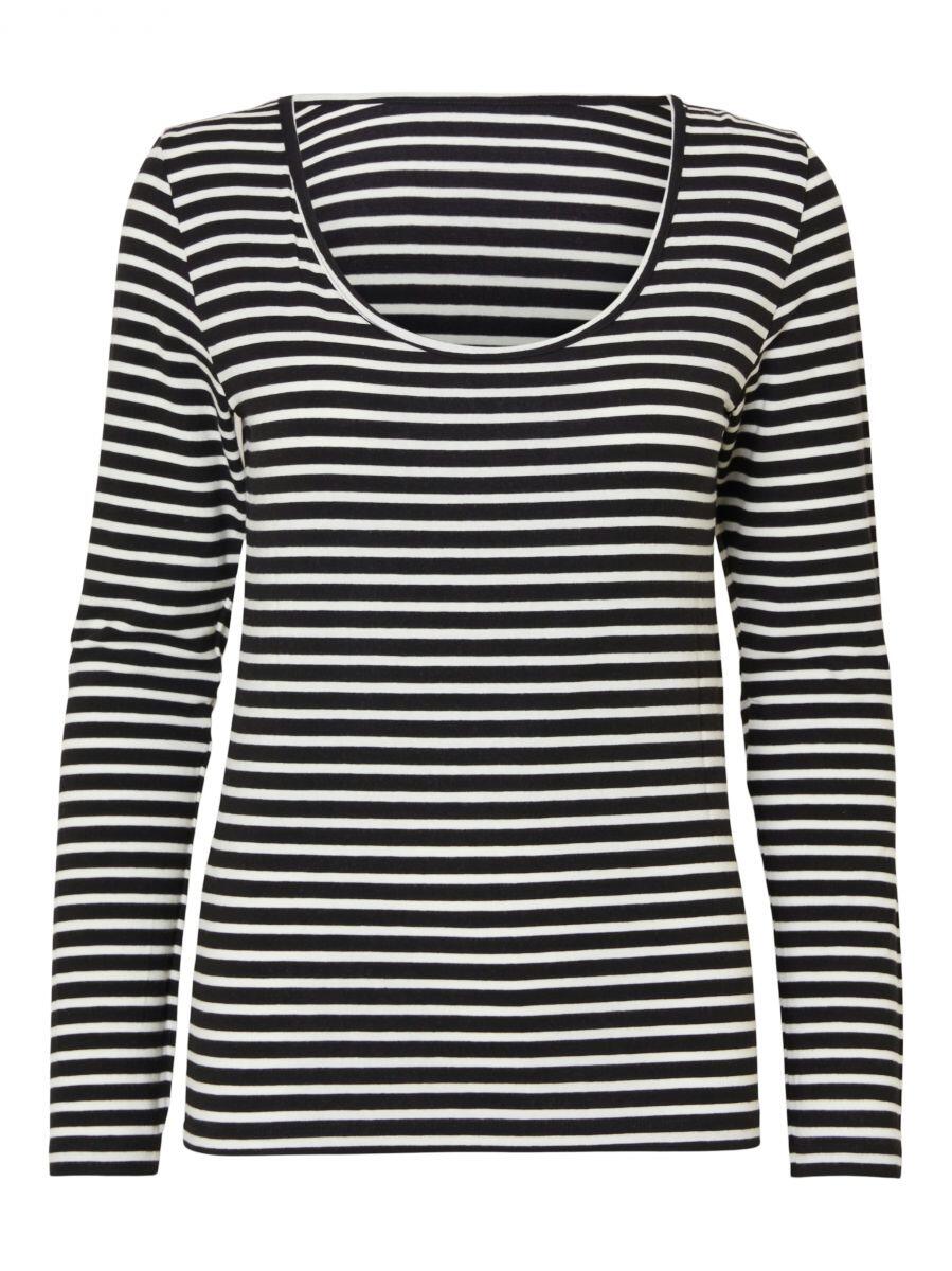 Selected - Streifenshirt schwarz - Gr. - L von Selected