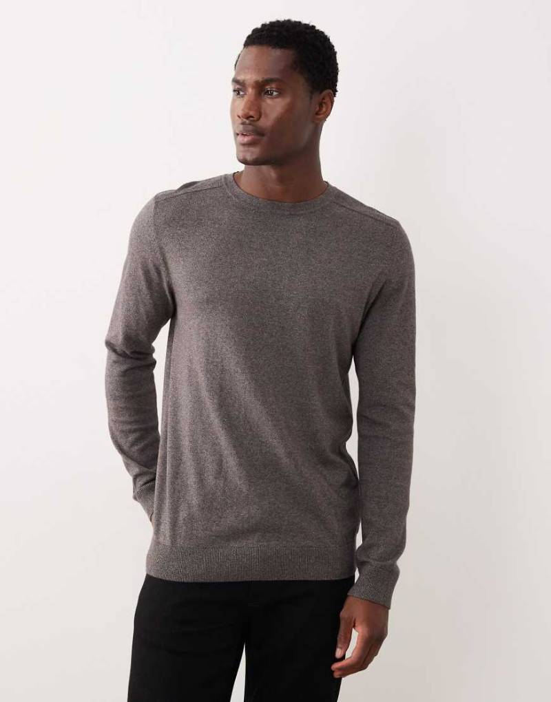 Selected - Strickpullover in Dunkelgrau mit Rundhalsausschnitt von Selected