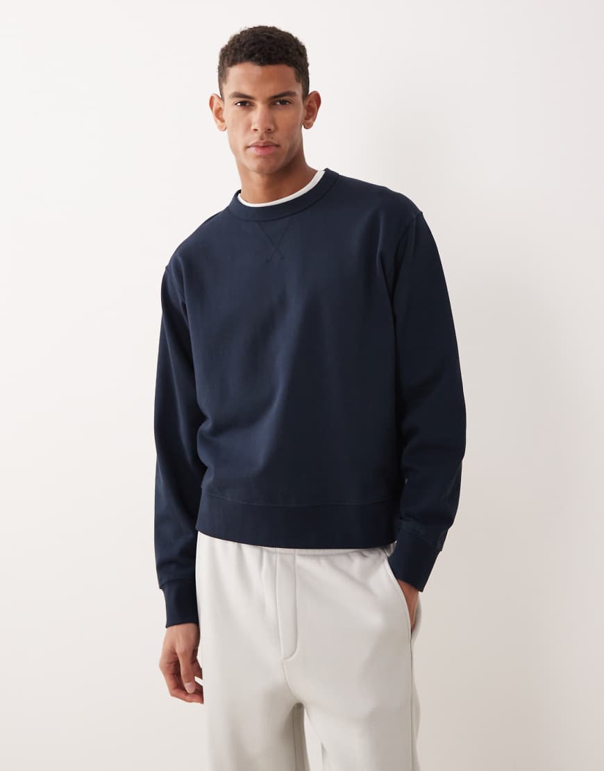 Selected - Sweatshirt in Marineblau mit Vintage-Look von Selected