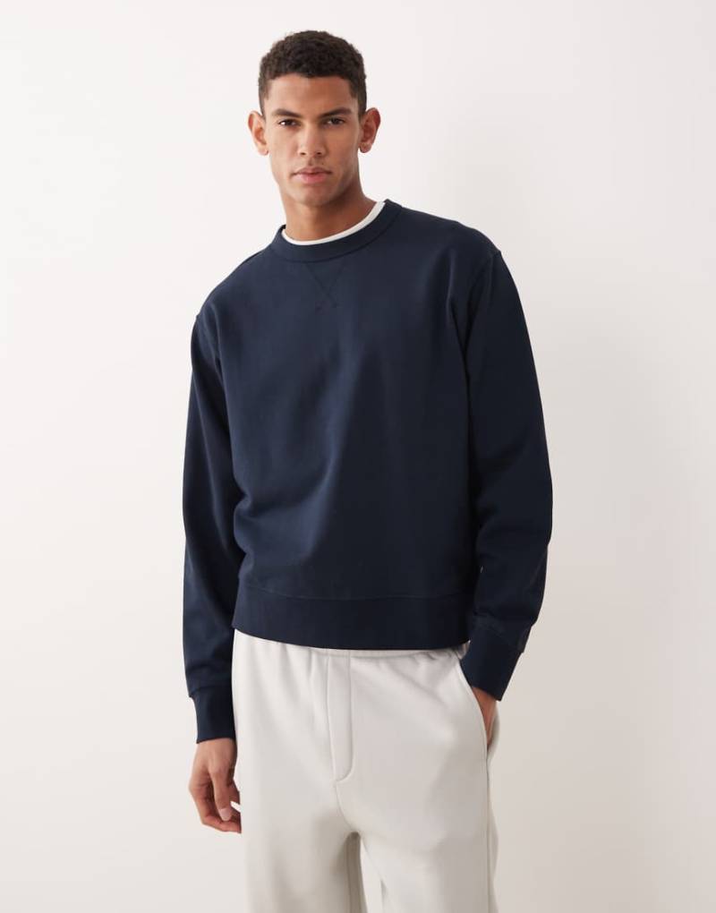 Selected - Sweatshirt in Marineblau mit Vintage-Look von Selected