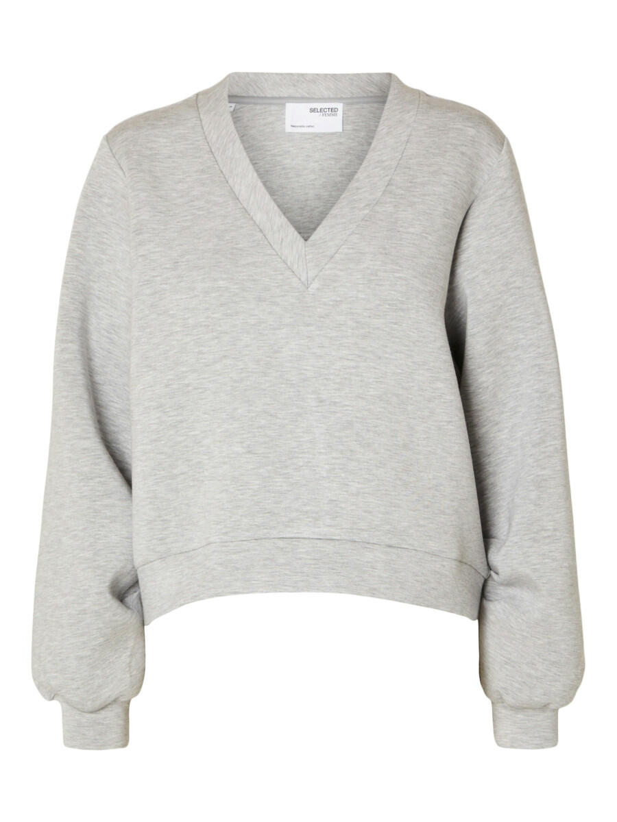 Selected - Sweatshirt mit V-Ausschnitt grau - Gr. - XS von Selected