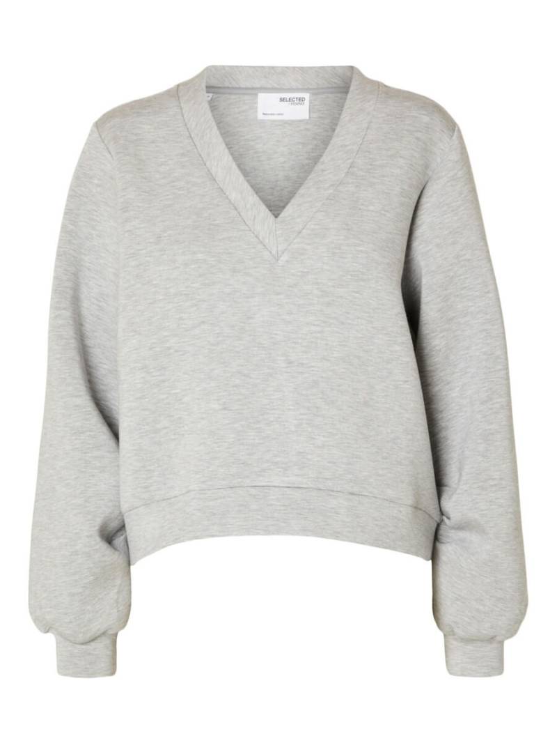 Selected - Sweatshirt mit V-Ausschnitt grau - Gr. - XS von Selected
