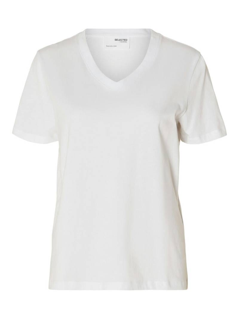 Selected - T-Shirt - Slfessential weiß - Gr. - L von Selected