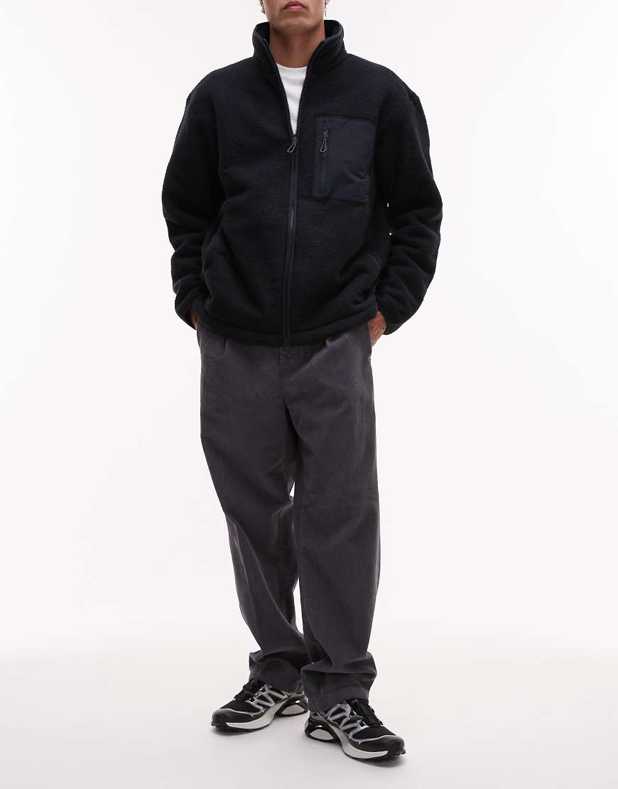 Selected - Tristan - Locker geschnittene Cordhose in Grau von Selected