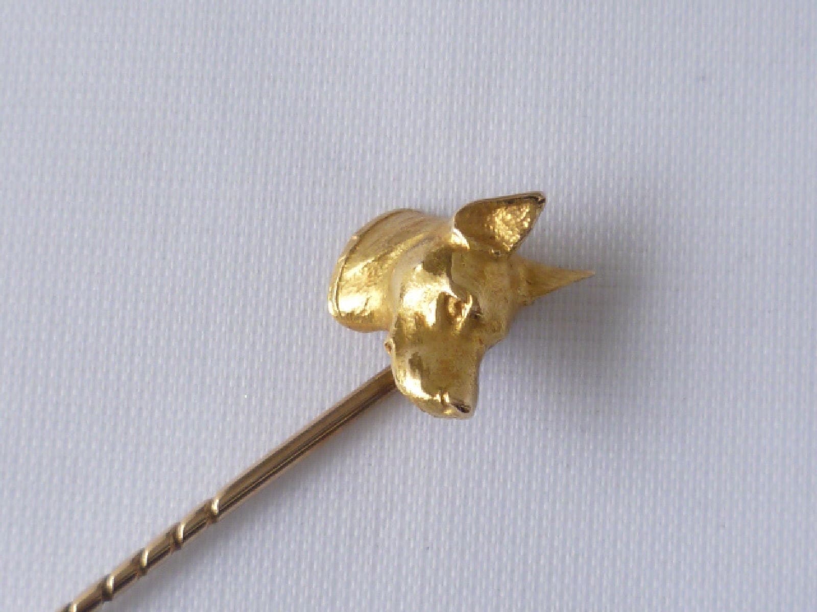 Jahrgang Fuchs Kopf Stick-Pin Markiert 18C Gewicht 3, 7 Gramm Jahrgang Fuchs Kopf Stick-Pin Markiert 18C Gewicht 3, 7 Gramm von Selecteds