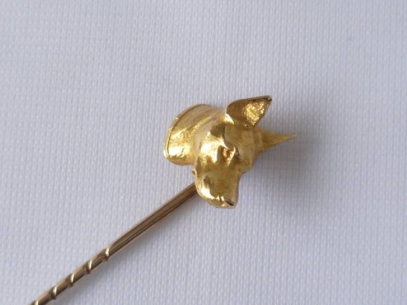 Jahrgang Fuchs Kopf Stick-Pin Markiert 18C Gewicht 3, 7 Gramm Jahrgang Fuchs Kopf Stick-Pin Markiert 18C Gewicht 3, 7 Gramm von Selecteds