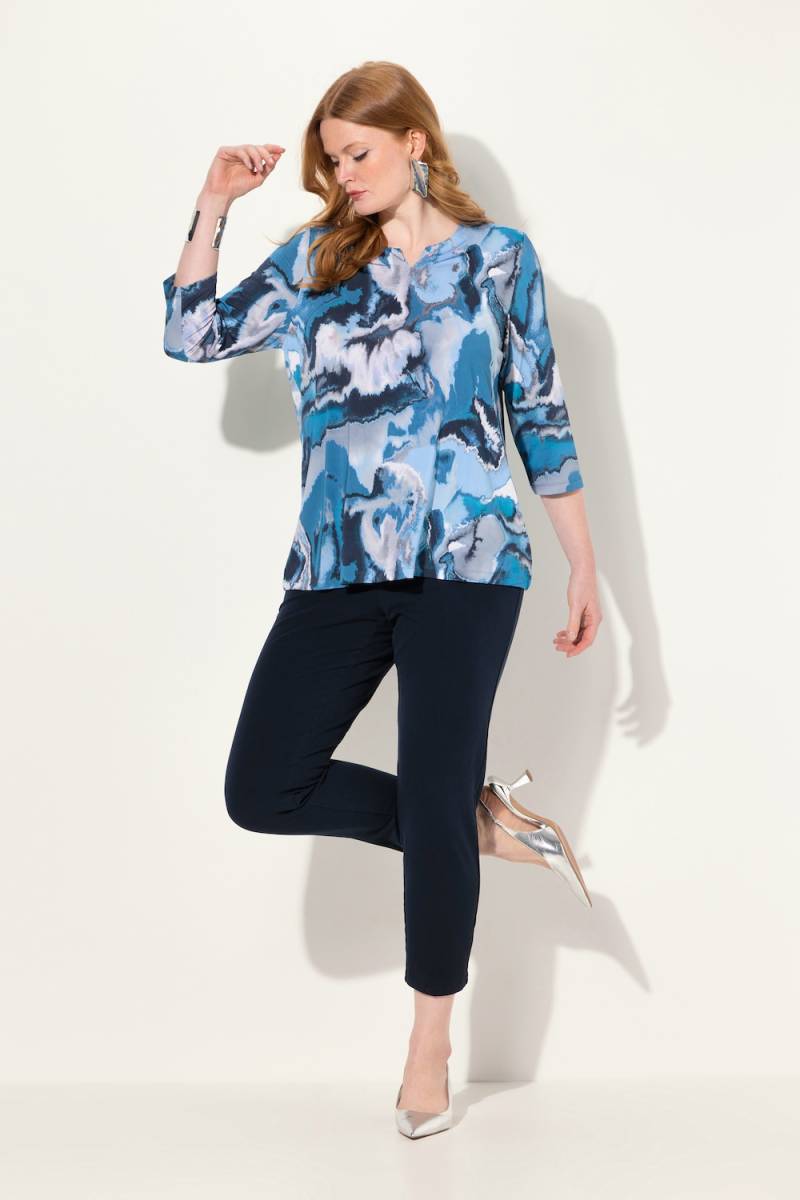 Große Größen 7/8-Hose, Damen, blau, Größe: 50, Baumwolle/Synthetische Fasern, Ulla Popken von Selection