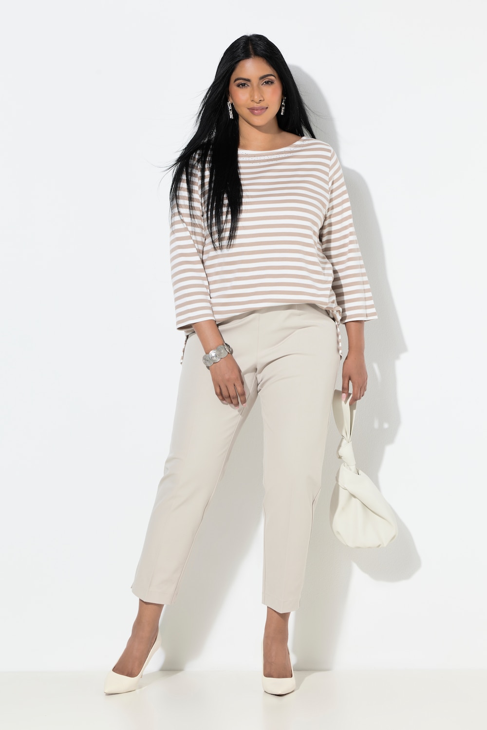 Große Größen 7/8-Hose, Damen, grau, Größe: 46, Baumwolle/Synthetische Fasern, Ulla Popken von Selection