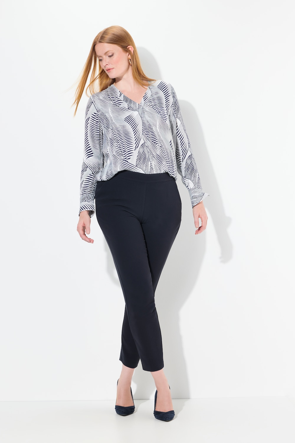 Große Größen Acetat-Hose, Damen, blau, Größe: 48, Kunstseide/Polyester, Ulla Popken Große Größen Acetat-Hose, Damen, blau, Größe: 48, Kunstseide/Polyester, Ulla Popken von Selection