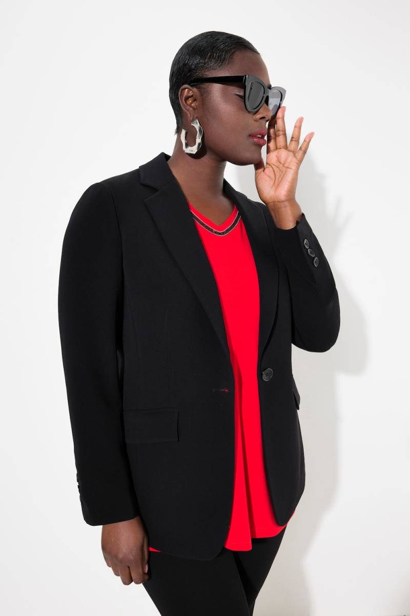 Große Größen Blazer, Damen, schwarz, Größe: 42, Kunstseide/Viskose/Polyester, Ulla Popken Große Größen Blazer, Damen, schwarz, Größe: 42, Kunstseide/Viskose/Polyester, Ulla Popken von Selection