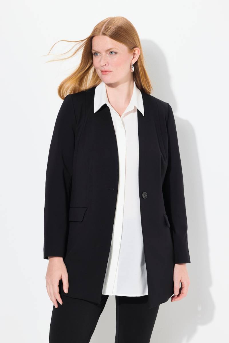 Große Größen Blazer, Damen, schwarz, Größe: 44, Polyester/Viskose/Synthetische Fasern, Ulla Popken von Selection