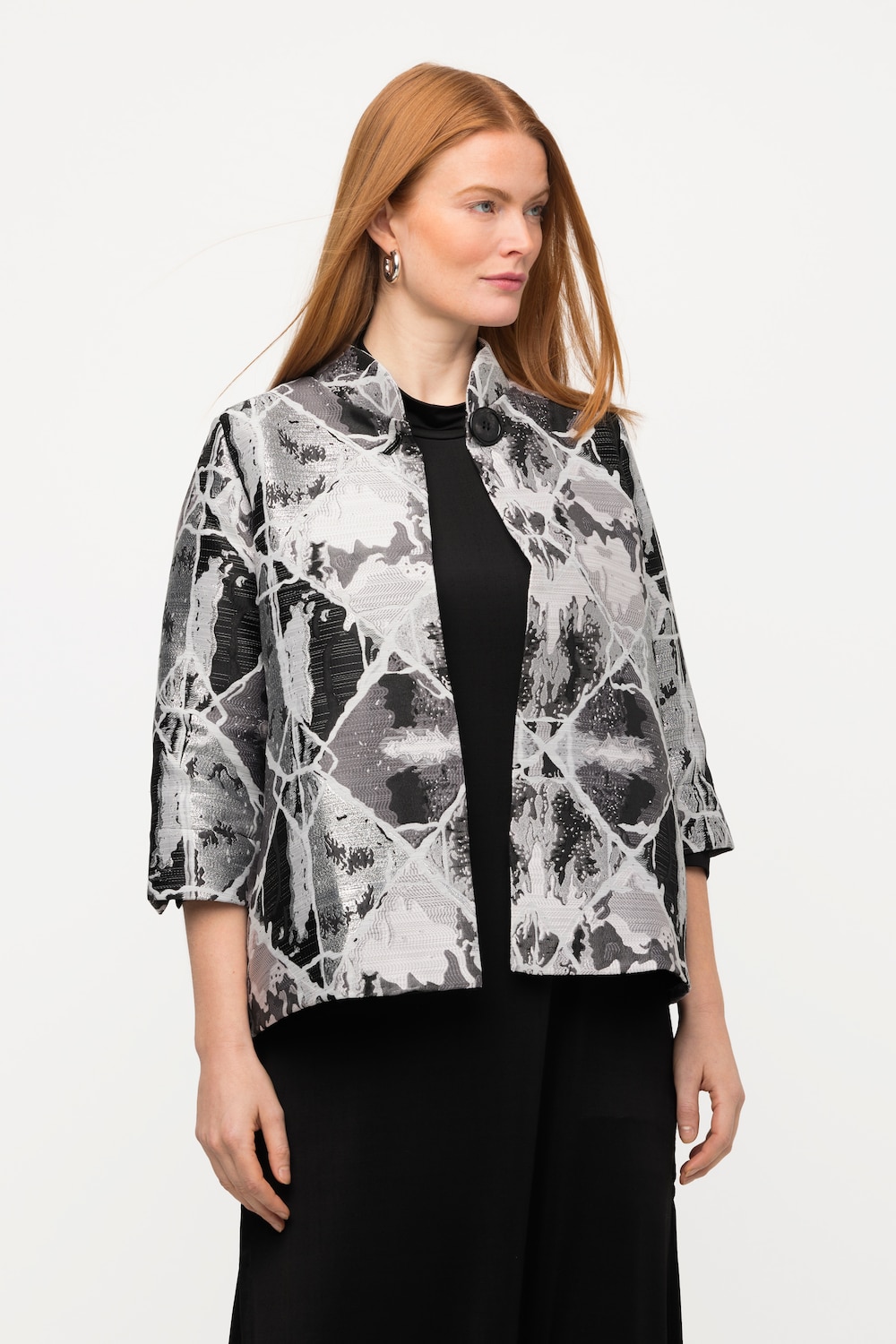 Große Größen Blazer, Damen, schwarz, Größe: 52, Polyester, Ulla Popken von Selection
