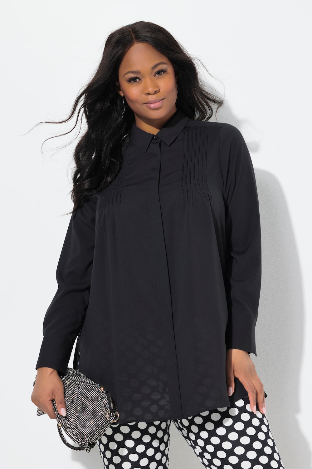 Große Größen Bluse, Damen, schwarz, Größe: 42/44, Polyester, Ulla Popken Große Größen Bluse, Damen, schwarz, Größe: 42/44, Polyester, Ulla Popken von Selection