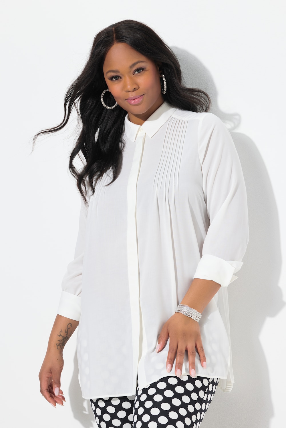 Große Größen Bluse, Damen, weiß, Größe: 46/48, Polyester, Ulla Popken Große Größen Bluse, Damen, weiß, Größe: 46/48, Polyester, Ulla Popken von Selection
