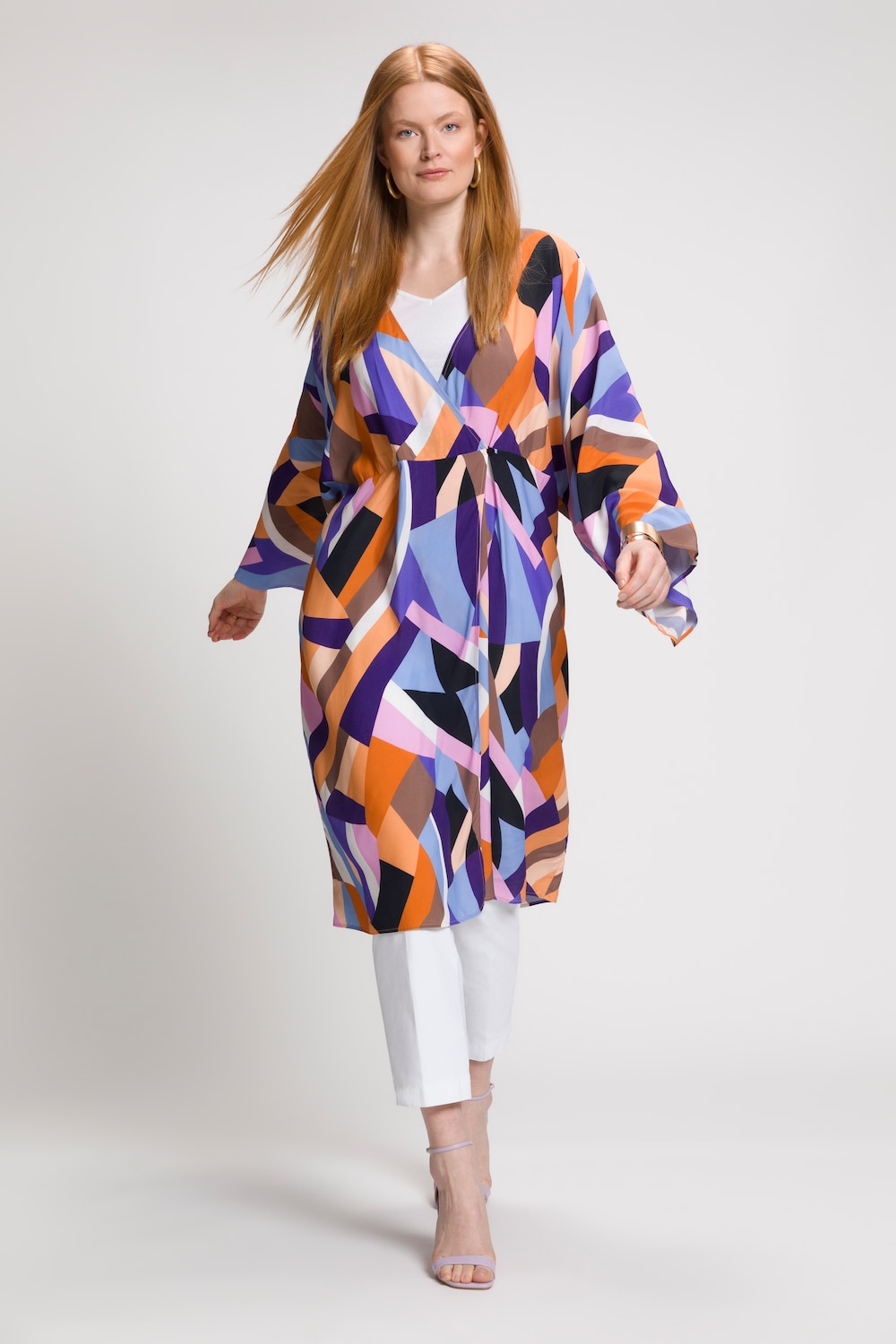 Große Größen Blusenjacke, Damen, orange, Größe: 3=58-64, Viskose, Ulla Popken von Selection