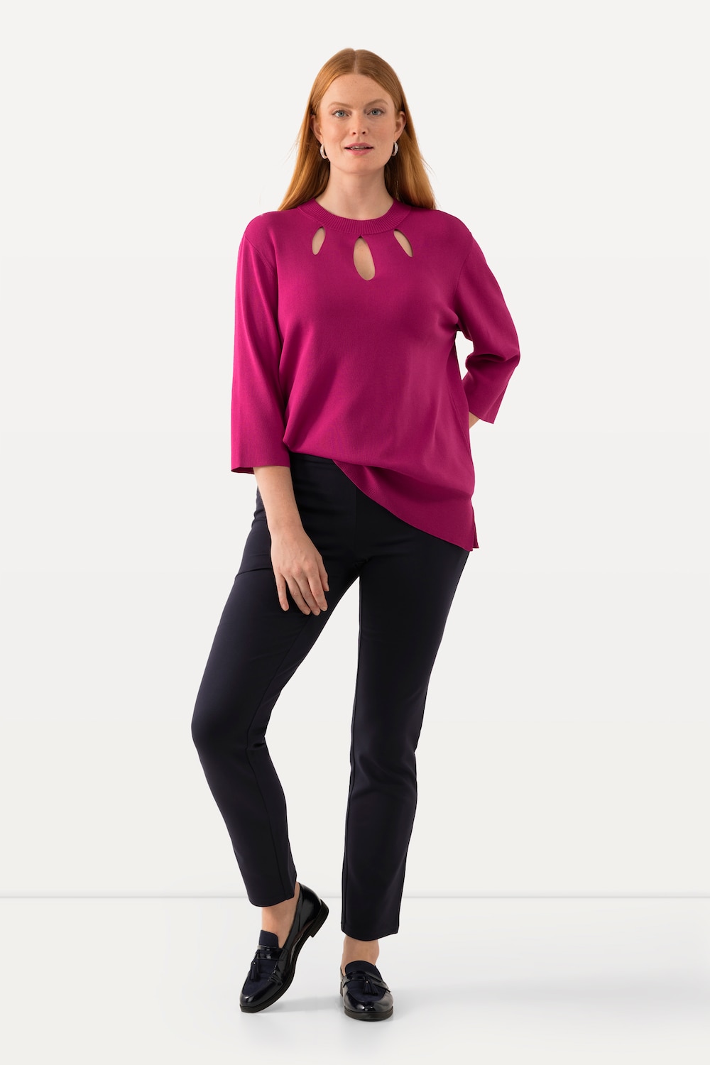 Große Größen Bodyforming-Hose, Damen, blau, Größe: 50, Viskose/Synthetische Fasern, Ulla Popken von Selection