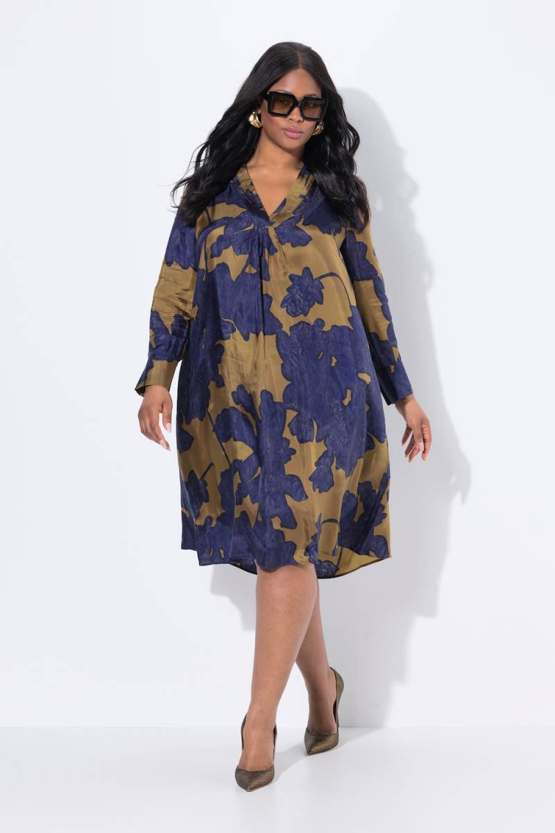 Große Größen Cuprokleid, Damen, blau, Größe: 50/52, Synthetische Fasern/Viskose, Ulla Popken von Selection