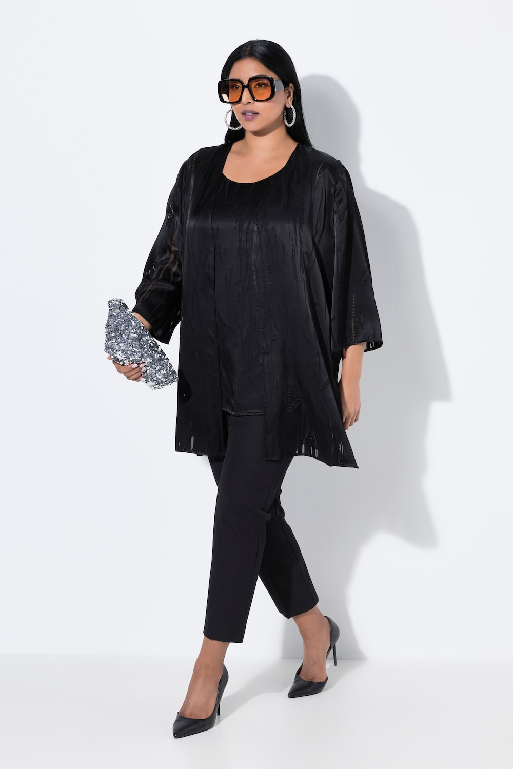 Große Größen Easy-Going-Jacke, Damen, schwarz, Größe: 58/60, Viskose/Polyester, Ulla Popken Große Größen Easy-Going-Jacke, Damen, schwarz, Größe: 58/60, Viskose/Polyester, Ulla Popken von Selection