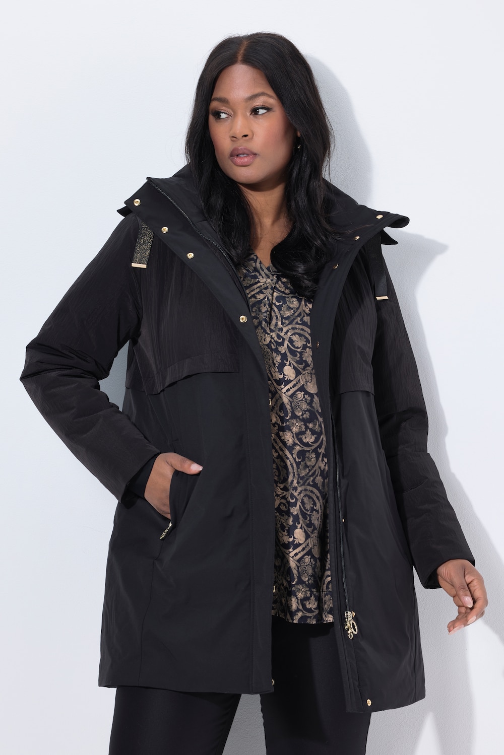 Große Größen HYPRAR Sympatex Funktions-Steppjacke, Damen, schwarz, Größe: 50/52, Polyester, Ulla Popken von Selection