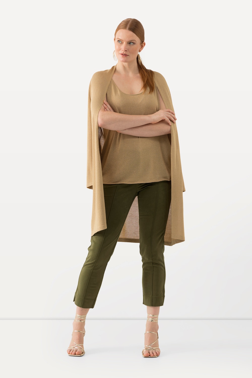 Große Größen Hose, Damen, braun, Größe: 48, Synthetische Fasern/Baumwolle, Ulla Popken von Selection