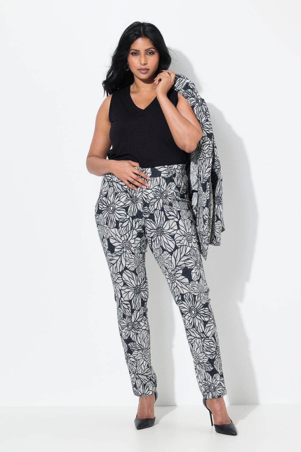 Große Größen Hose Sammy, Damen, weiß, Größe: 44, Viskose/Synthetische Fasern, Ulla Popken von Selection