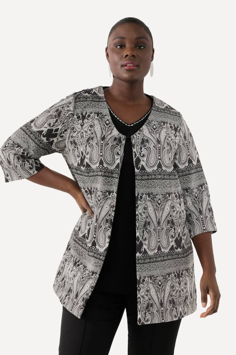 Große Größen Jacke, Damen, schwarz, Größe: 50/52, Polyester/Baumwolle/Viskose, Ulla Popken von Selection