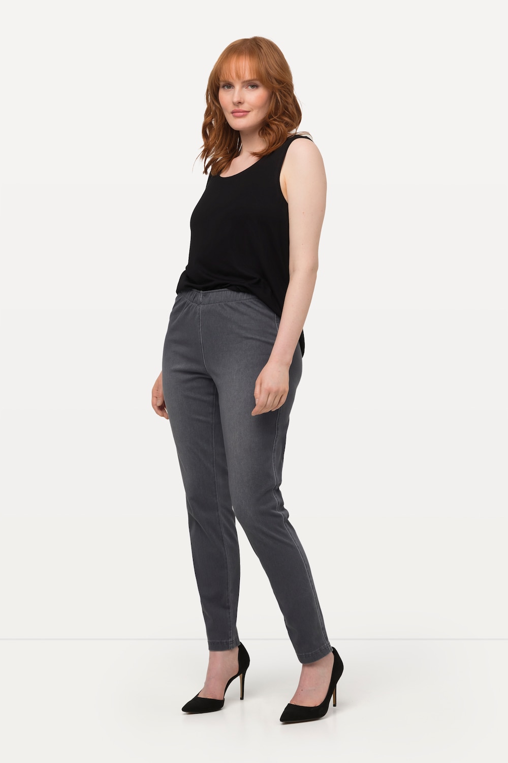 Große Größen Jeggings Sienna, Damen, grau, Größe: 42, Baumwolle/Polyester/Elasthan, Ulla Popken von Selection