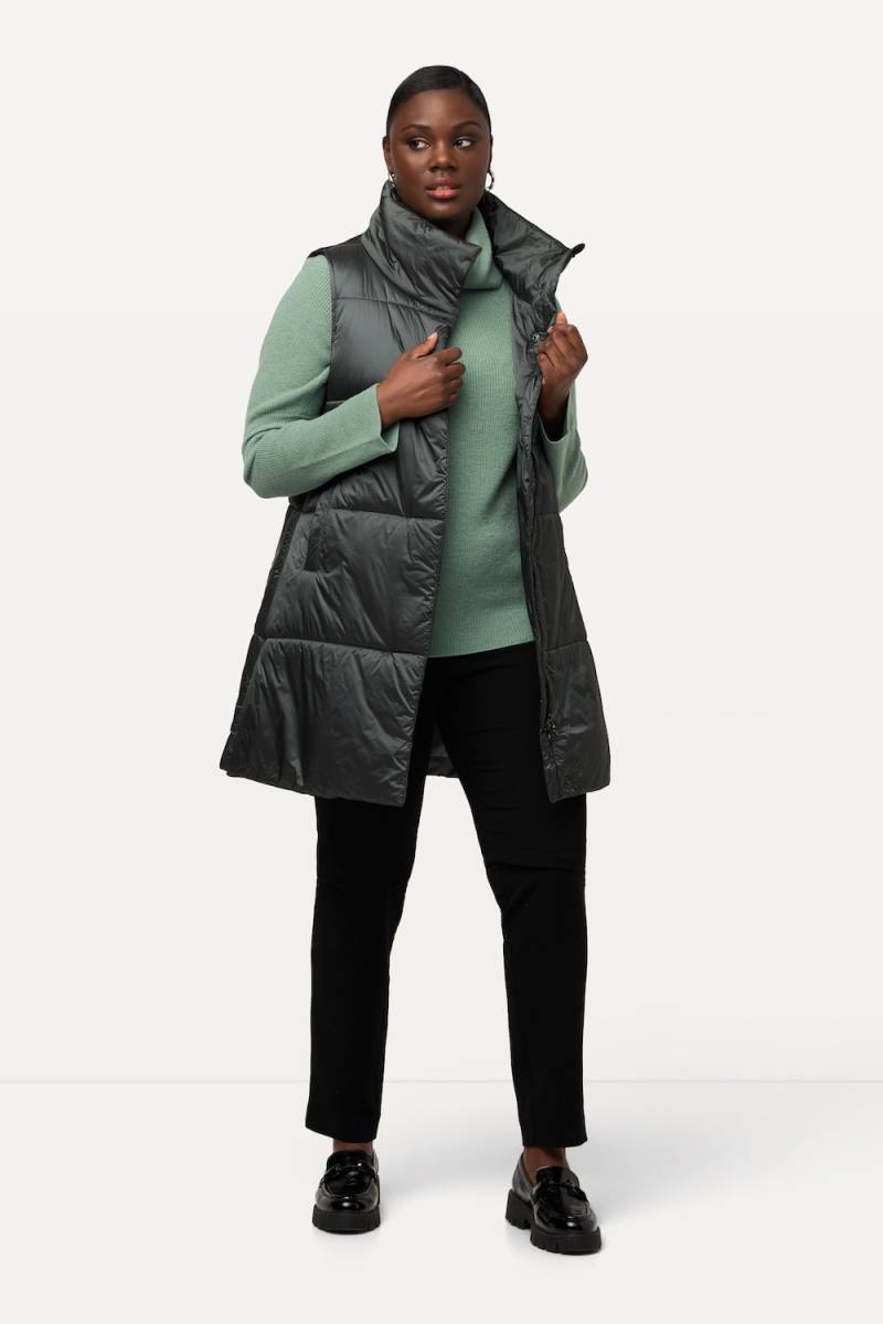 Große Größen Long-Steppweste, Damen, türkis, Größe: 46/48, Polyester/Synthetische Fasern, Ulla Popken von Selection