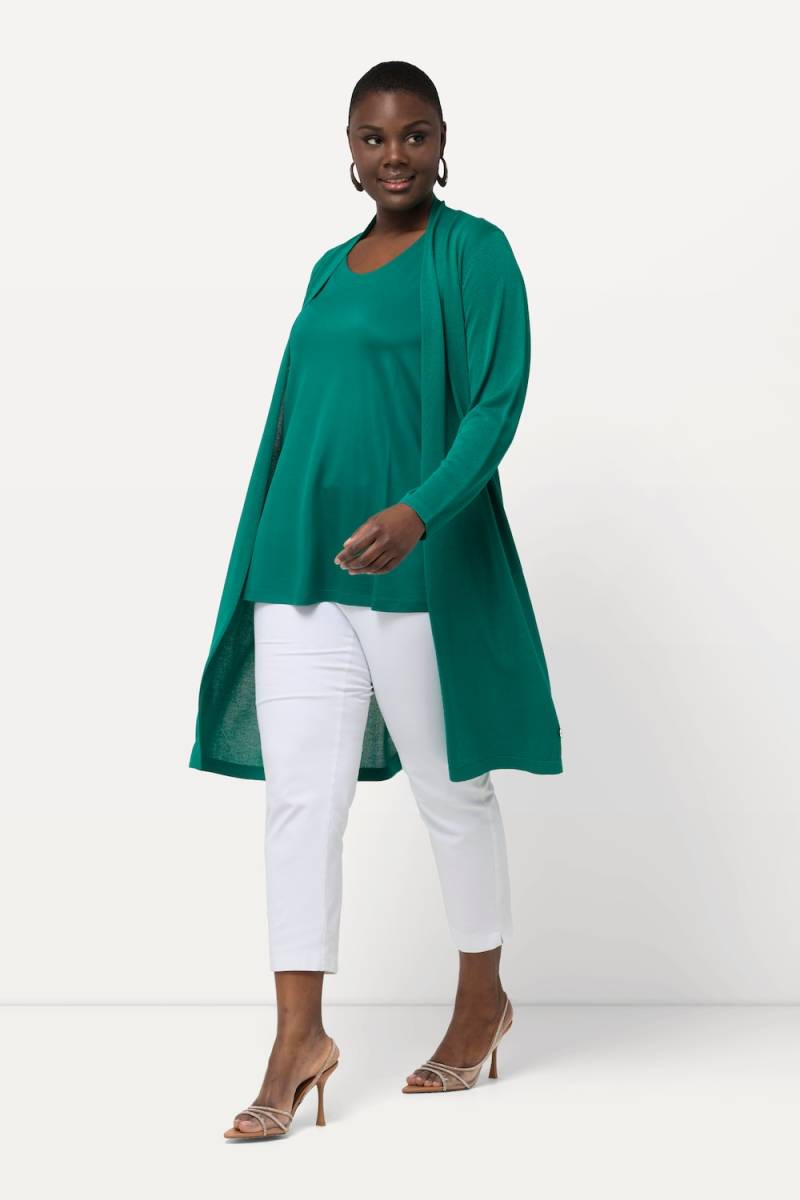 Große Größen Long-Strickjacke, Damen, grün, Größe: 42/44, Viskose/Synthetische Fasern, Ulla Popken von Selection
