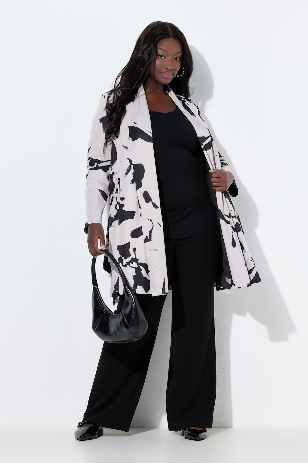 Große Größen Longjacke, Damen, grau, Größe: 58/60, Polyester, Ulla Popken von Selection